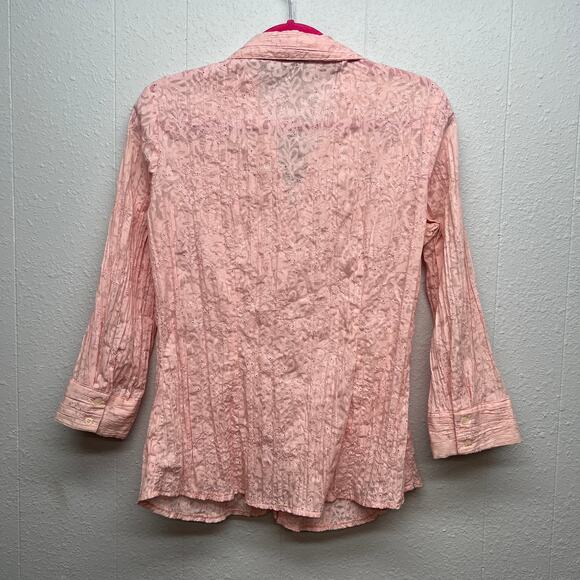 Apt.9 Embroidered Eyelet Soft Girl Fairy Prairie Cottage Pink Top Womens Medium - Picture 8 of 14